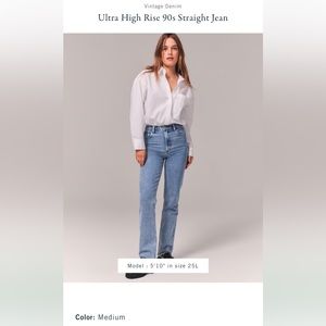 Abercrombie and fitch ultra high rise 90s straight jeans